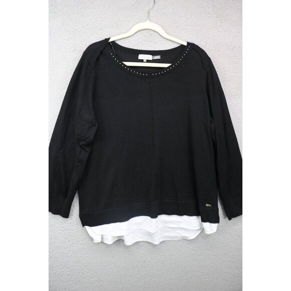Calvin Klein Black Long Sleeve Sweater-Size XL-Studded - Picture 1 of 10